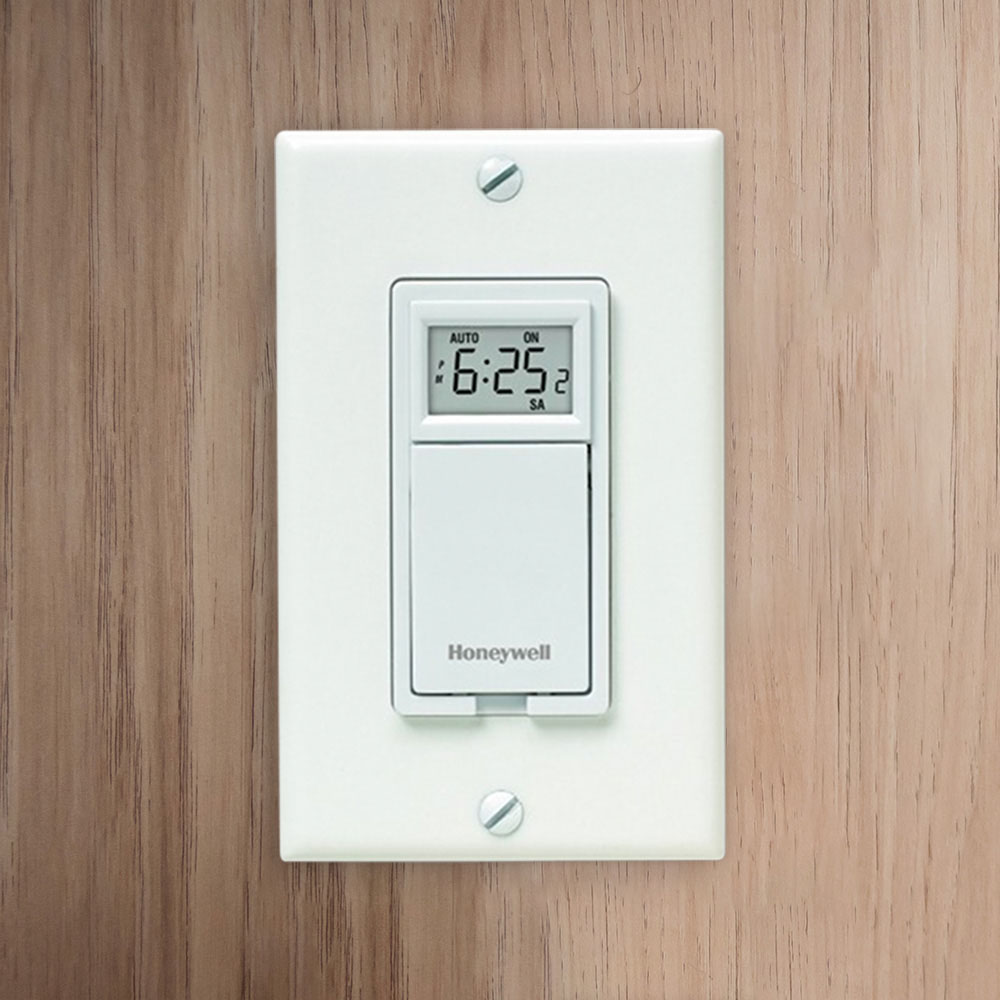 Honeywell 7-Day Programmable Light Switch Timer in White - RPLS730B1000