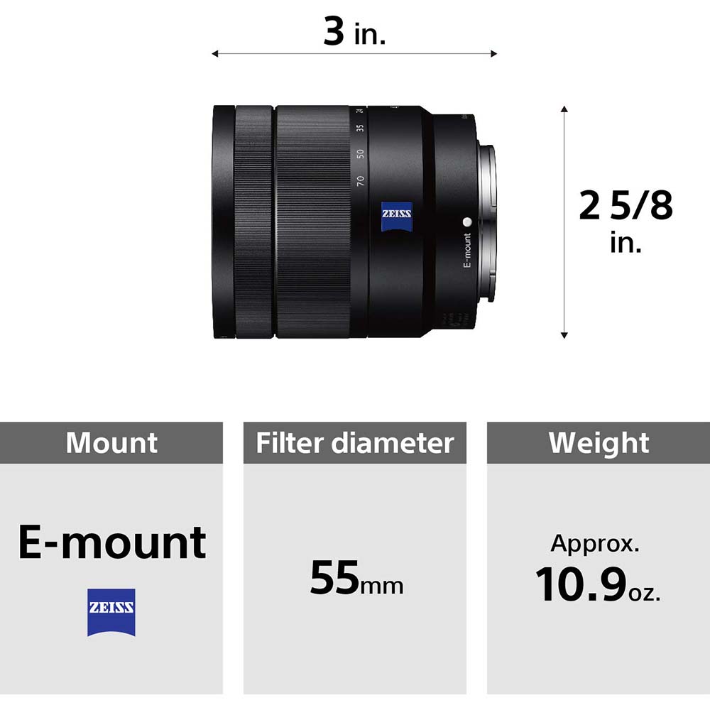 Sony SEL1670Z 16-70mm f/4 Mid-Range Zoom E-Mount Lens + 1 Sony SEL1670Z 16-70mm f/4 Mid-Range Zoom E-Mount Lens + 1