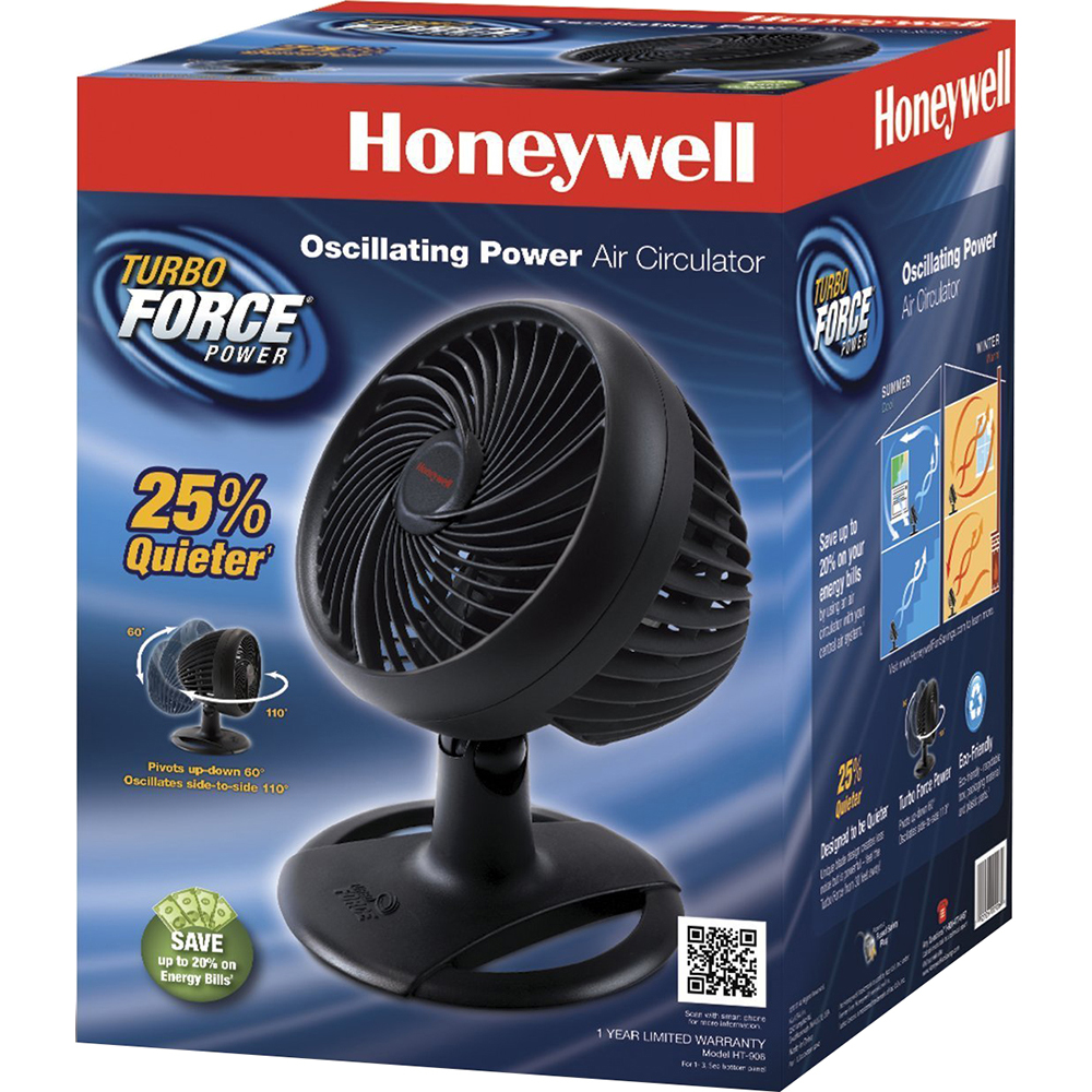 Honeywell TurboForce Oscillating Table Fan in Black - HT-906 | eBay