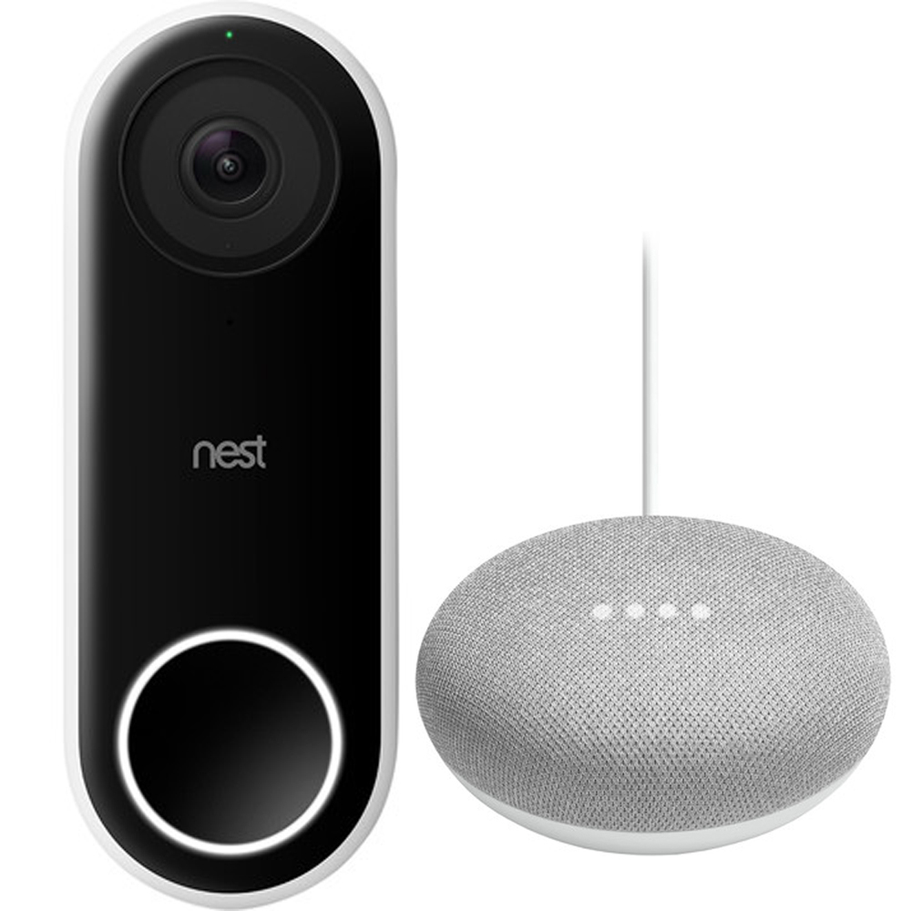 Nest Hello Smart WiFi Video Doorbell + Home Smart Speaker with Google