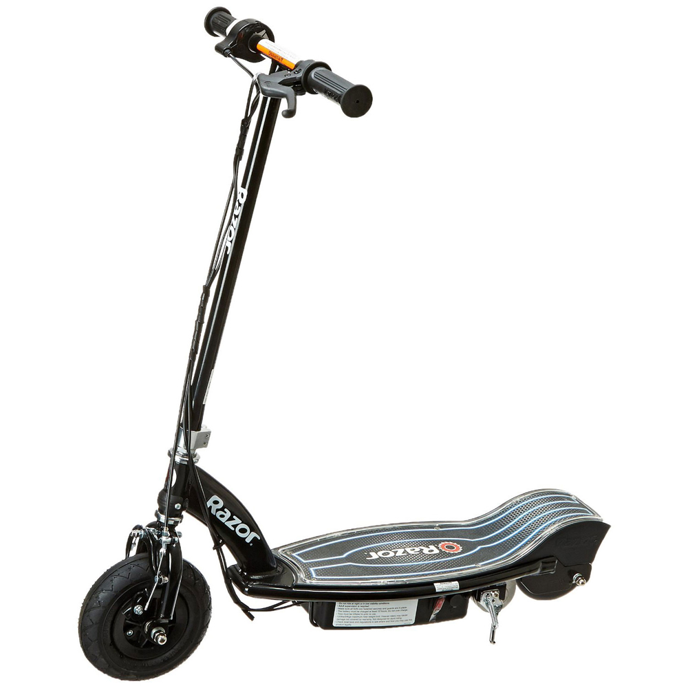 Razor E100 Glow Electric Scooter, Black w/ Veglo X4 Wearable Rear Light